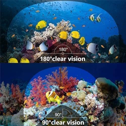 Full face diving mask, foldable and anti-fog diving mask, wide vision diving