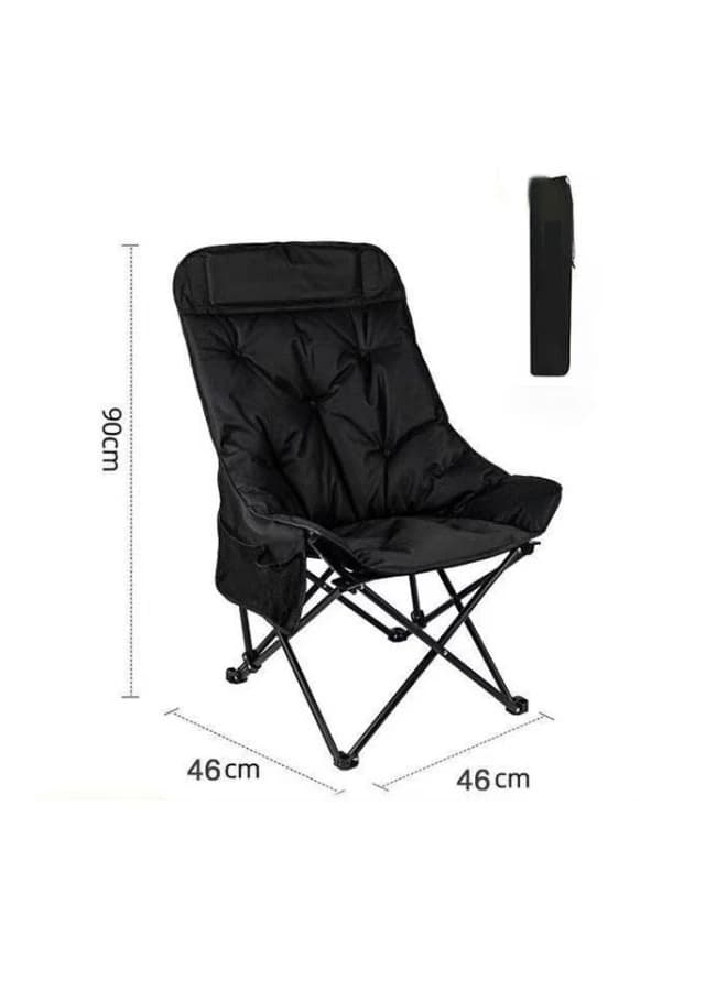 Fully Padded Folding Chair, Metal Frame, High Back Design, For Camping 