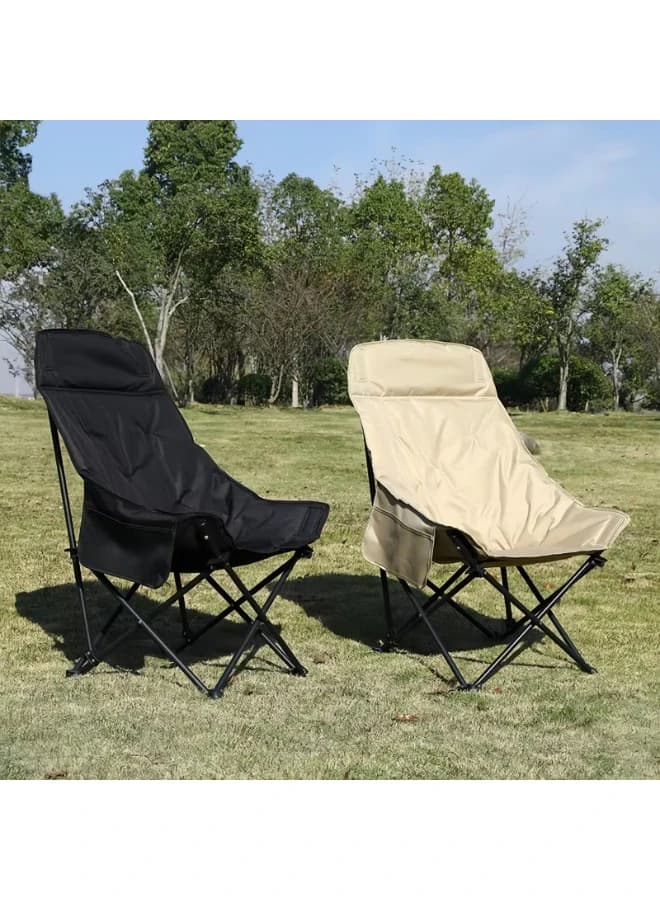 Fully Padded Folding Chair, Metal Frame, High Back Design, For Camping 