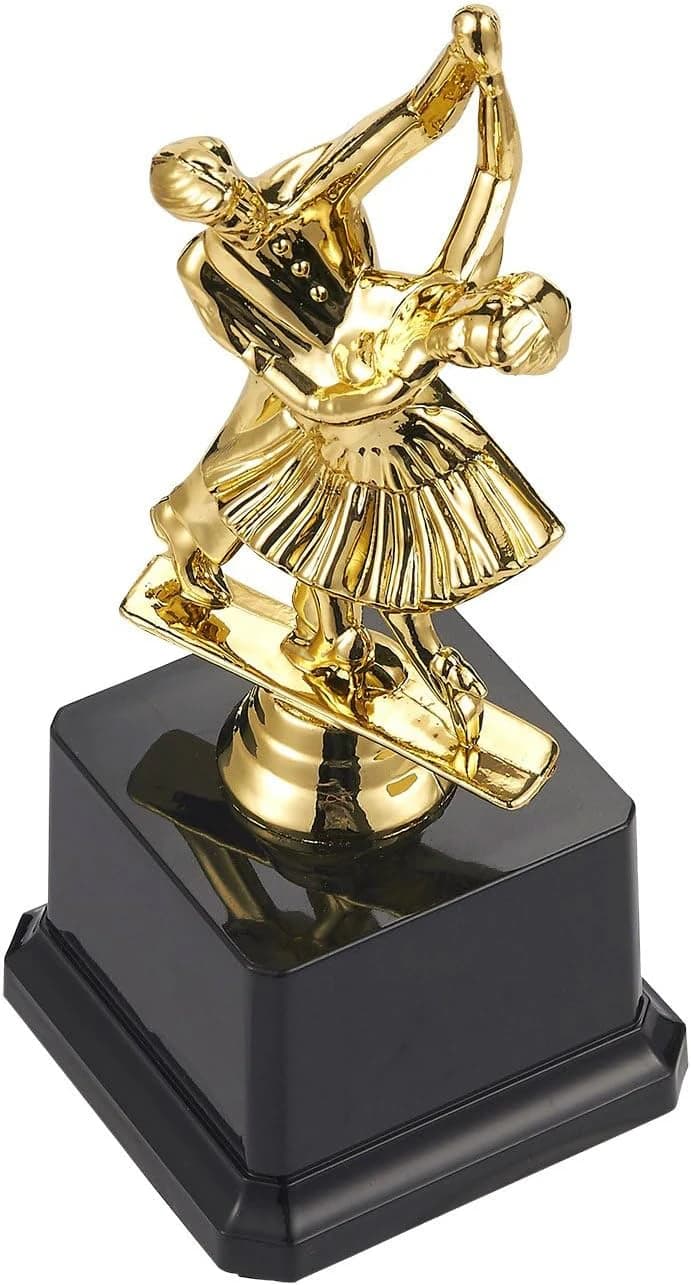 Gold Dance Competition Memorial Statue with Base - Classic Honor Shield 