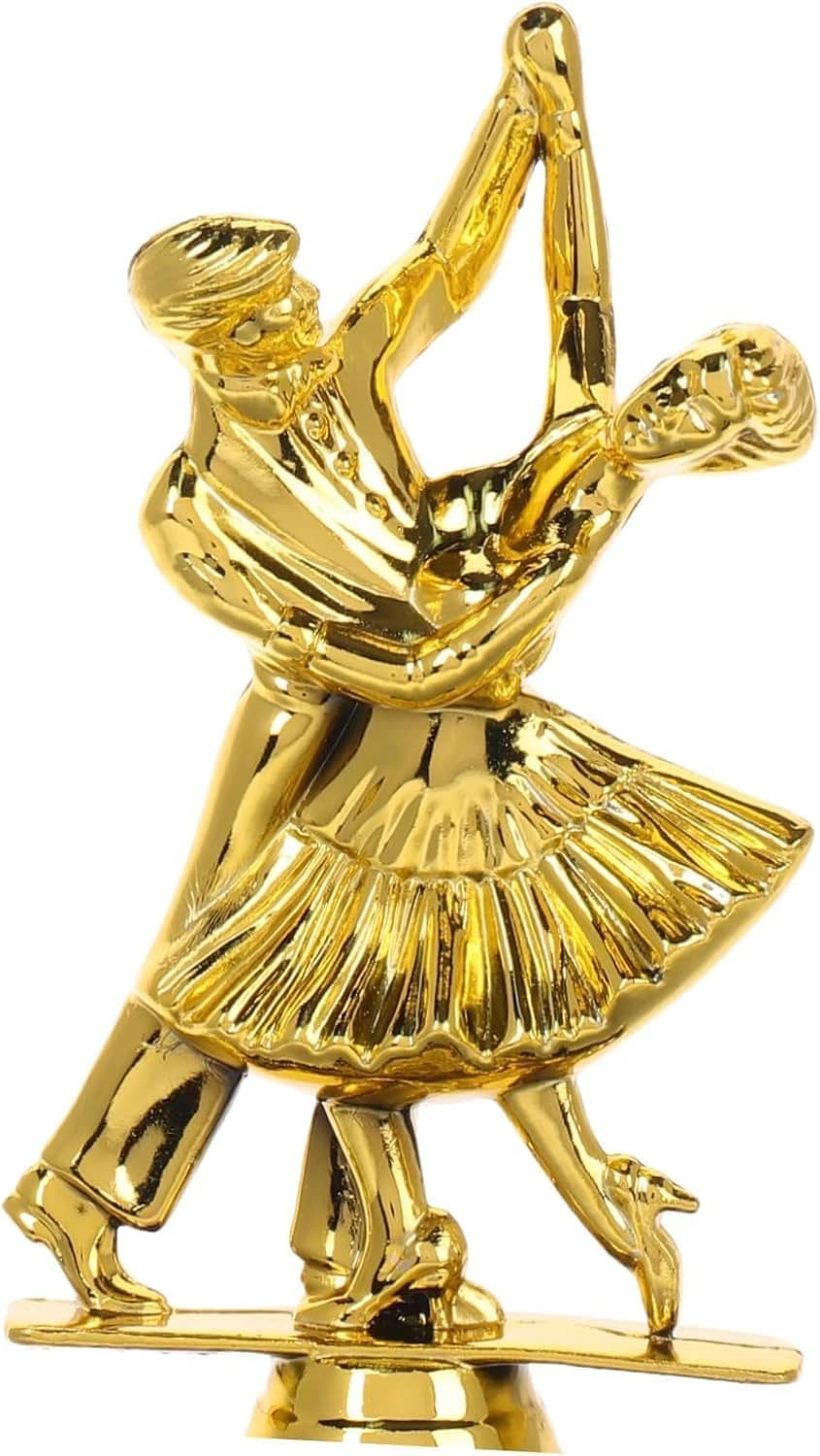 Gold Dance Competition Memorial Statue with Base - Classic Honor Shield 