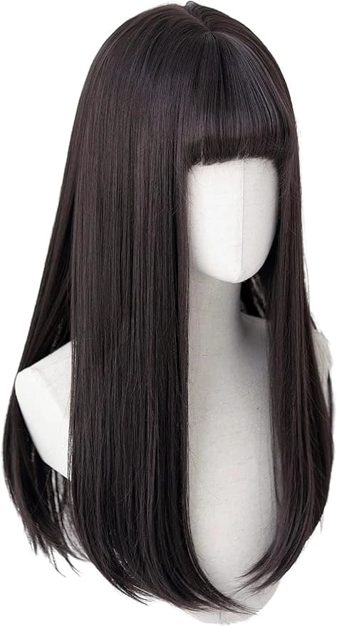 DILLARDS Long Straight Synthetic Wig with Bangs HF1423-BC