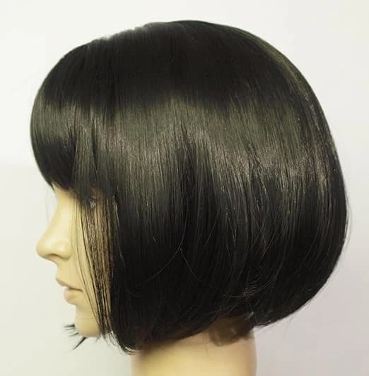 DILLARDS Short Remy Bob Wig Straight Synthetic 150g Dark Black