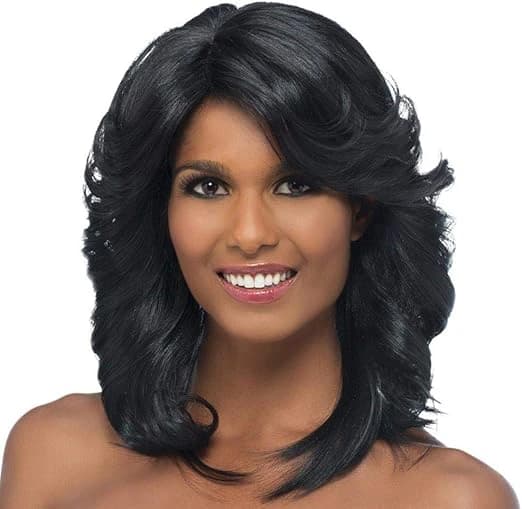 DILLARDS Curly Wavy Wig for Women Black 40 cm