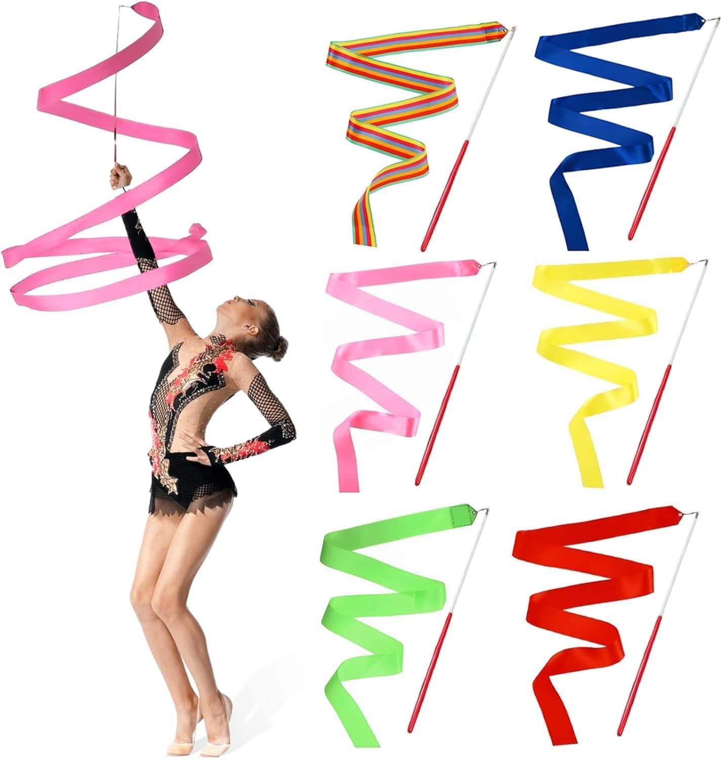 Gymnastics ribbon, rhythmic dance ribbons, dance ribbons and talent shows 