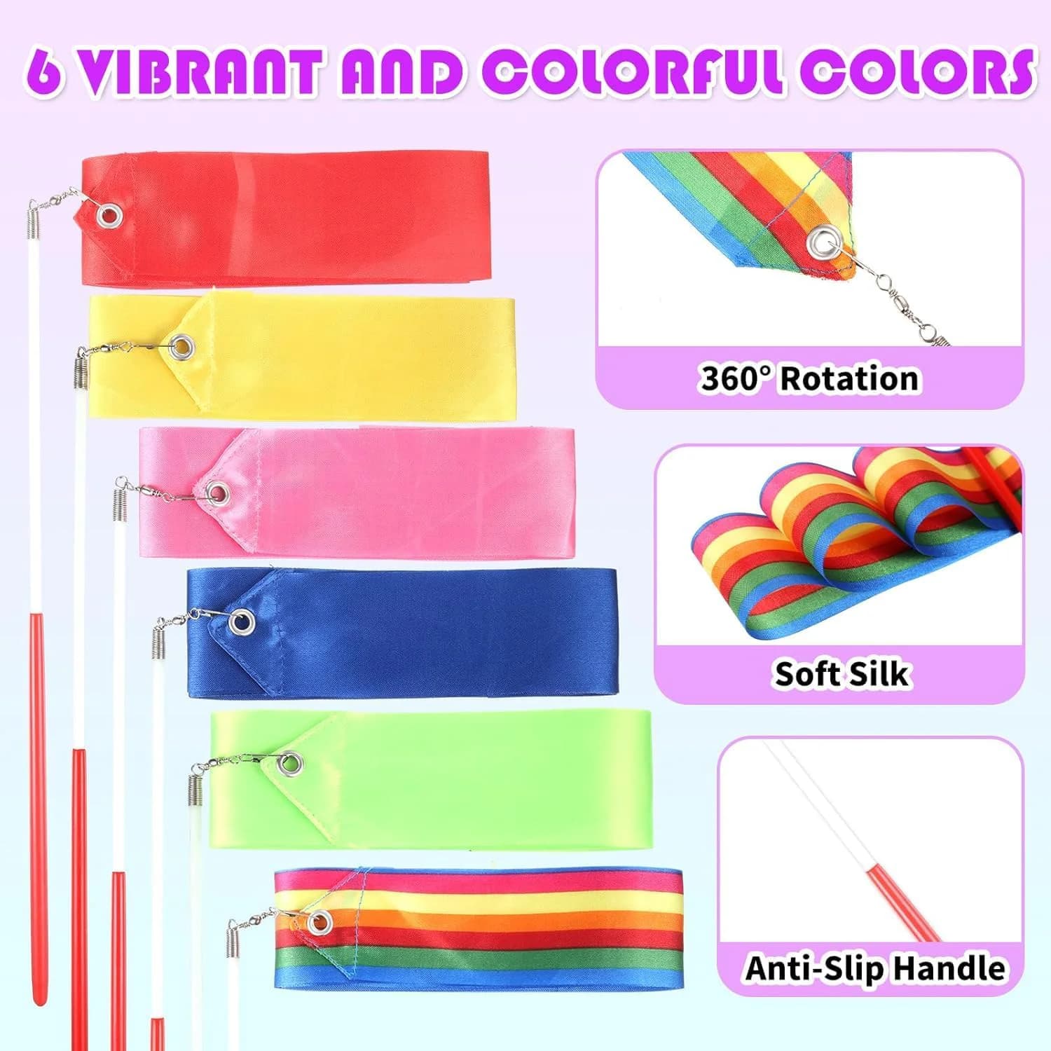 Gymnastics ribbon, rhythmic dance ribbons, dance ribbons and talent shows 