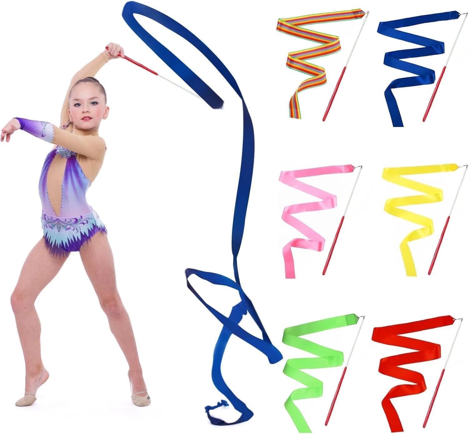 Gymnastics ribbon, rhythmic dance ribbons, dance ribbons and talent shows 
