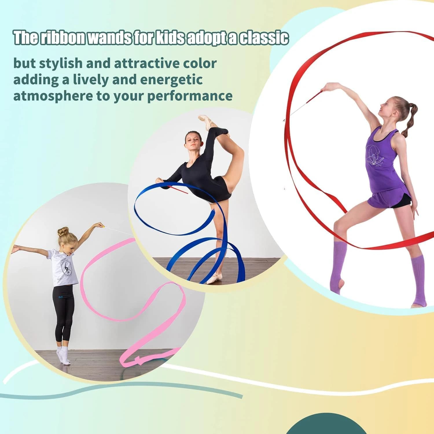 Gymnastics ribbon, rhythmic dance ribbons, dance ribbons and talent shows 