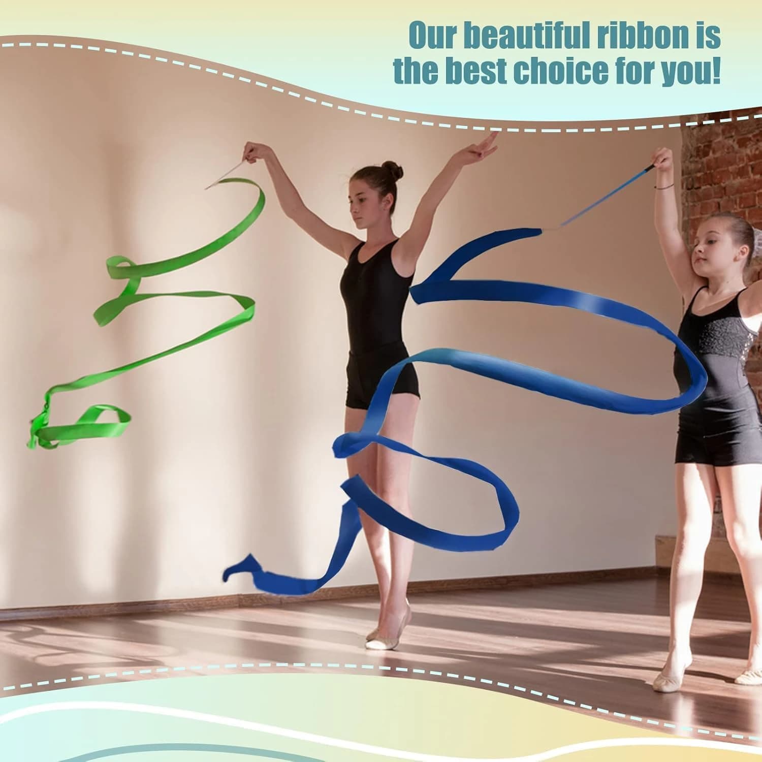 Gymnastics ribbon, rhythmic dance ribbons, dance ribbons and talent shows 