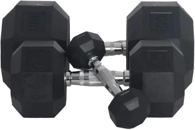 Hex Dumbbell - Hexagon Shaped Heads to Prevent Rolling and Injury  10 Kilograms