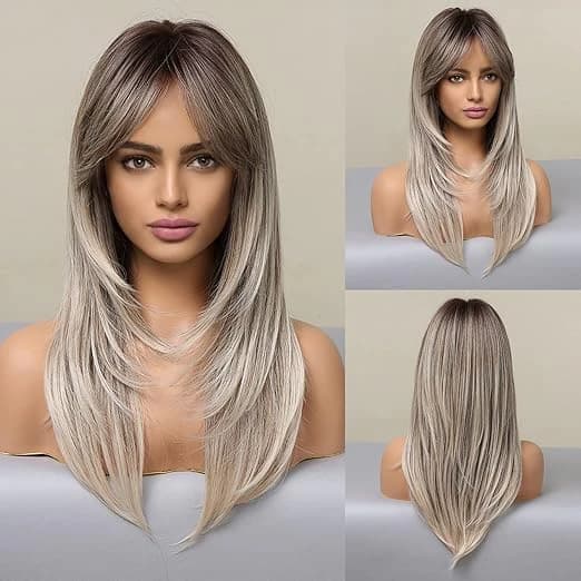 DILLARDS Shoulder Length Ombre Wig Blonde Heat Resistant