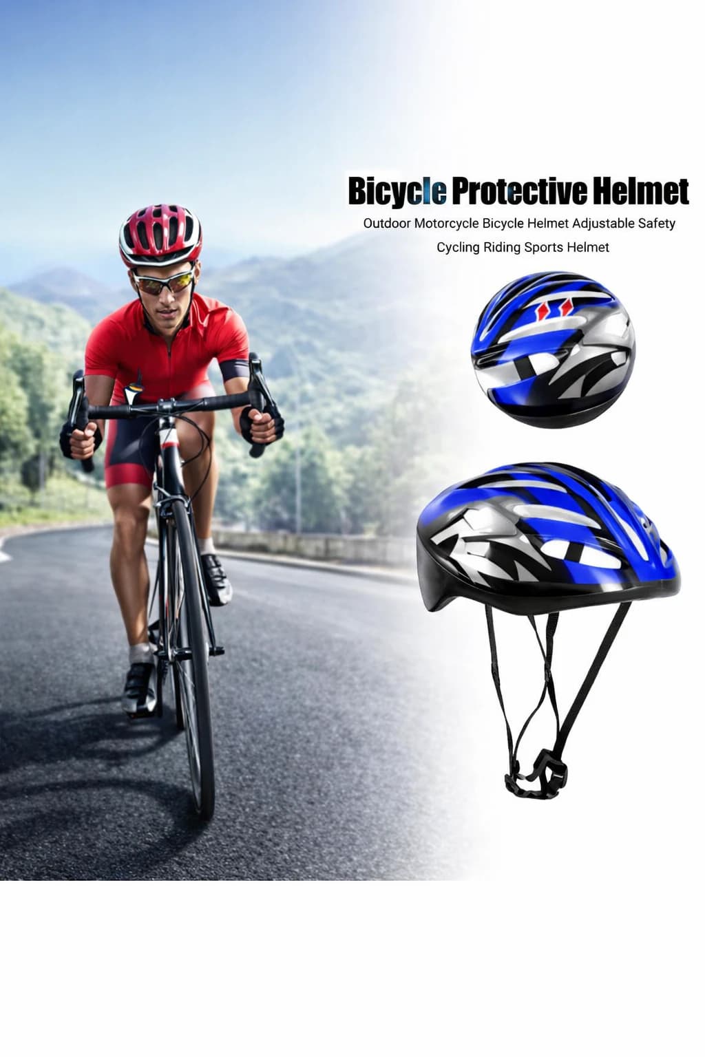 High Density Color Block Cycling Helmet, Durable Mountain Bike Helmet  