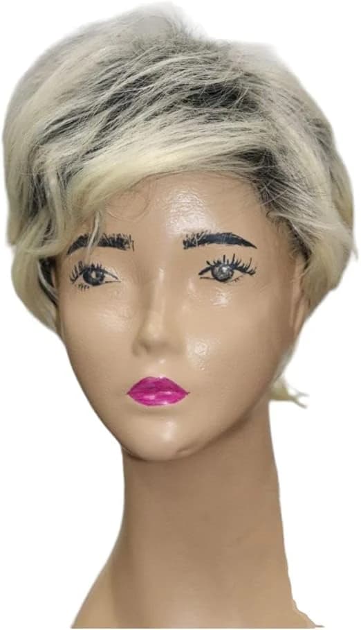 DILLARDS Short Pixie Platinum Blonde Wig with Side Bangs