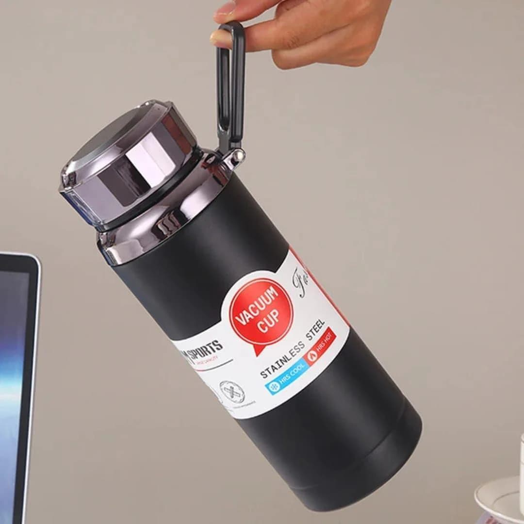 Insulated Stainless Steel Water Bottle, Multicolor, with Chrome Cap, Hanging 