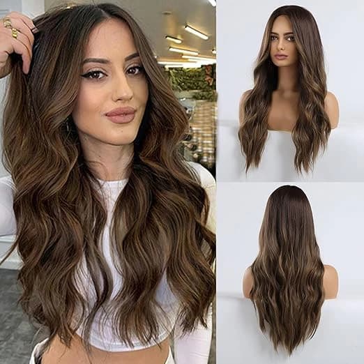 DILLARDS Long Wavy Ombre Unicorn Blonde Wig Middle Part