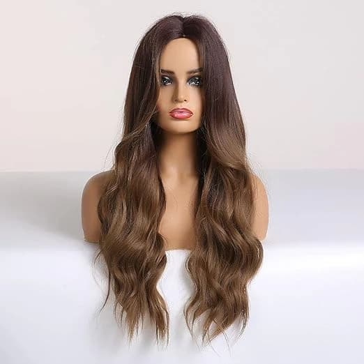 DILLARDS Long Wavy Heat Resistant Wig Ombre Brown