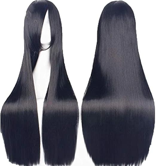 DILLARDS Anime Cosplay Long Straight Black Wig 100 cm