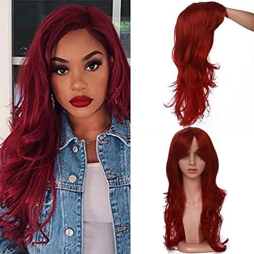 DILLARDS Layered Colorful Synthetic Wig with Bangs Black 60 cm