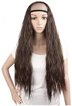 DILLARDS 70cm Long Half Wig Small Bun Dark Brown Heat Resistant