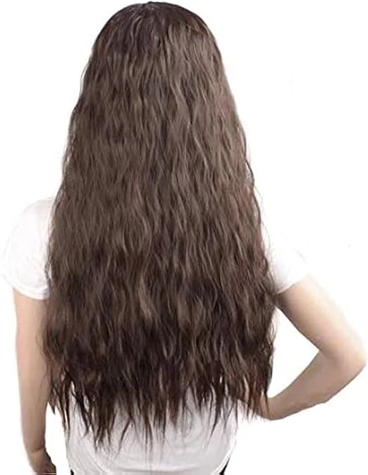 DILLARDS 70cm Long Half Wig Small Bun Dark Brown Heat Resistant
