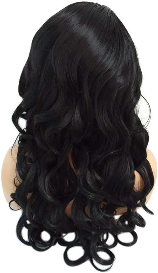 DILLARDS Long Curly Heat Resistant Silk Wig Black