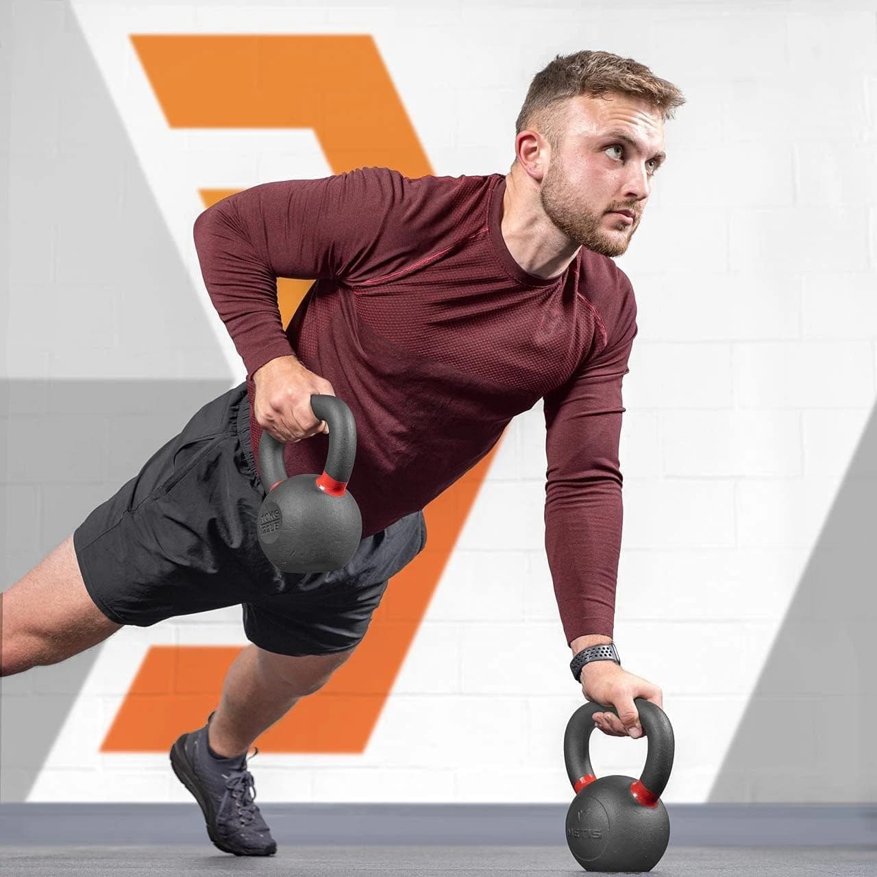 Kettlebell, solid iron, rust-resistant, all-in-one training tool for squats