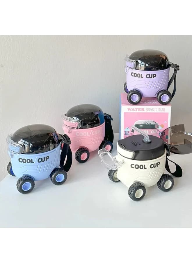 Kids Water Bottle with Wheels - Multi Color - 550 ML - Modern Design