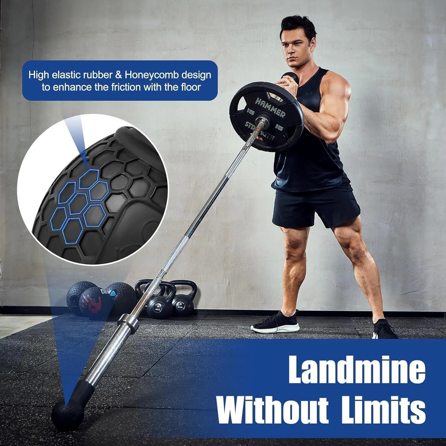 Landmine Bar Attachment, Turns Any Surface into a Landmine Workout - Press, Row