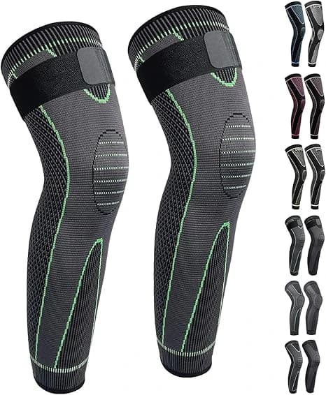 Long Leg Medical Knee Brace - One Piece - Flexible Compression with Top Fixation