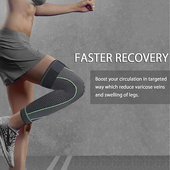 Long Leg Medical Knee Brace - One Piece - Flexible Compression with Top Fixation
