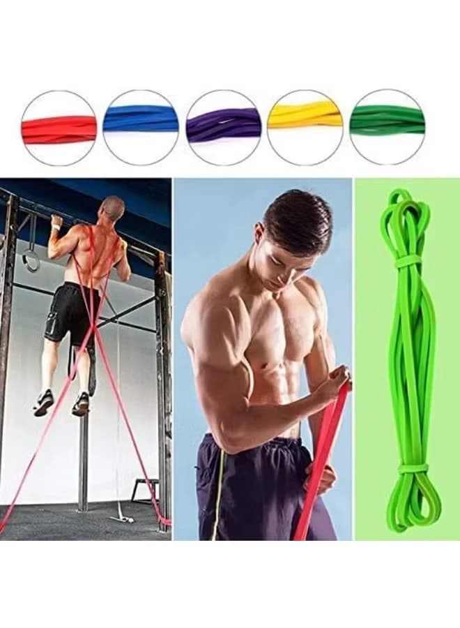 Natural Chin-Lift Roller Set, 5 Elastic Resistance Bands, Flexible Bands, Weight