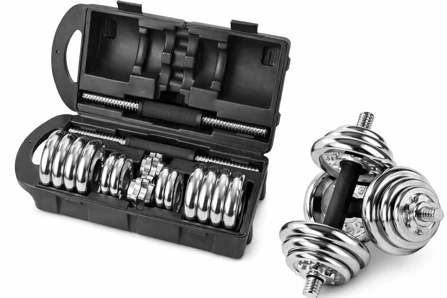 Nickel iron weight set with carrying bag, adjustable dumbbell set  15 KG