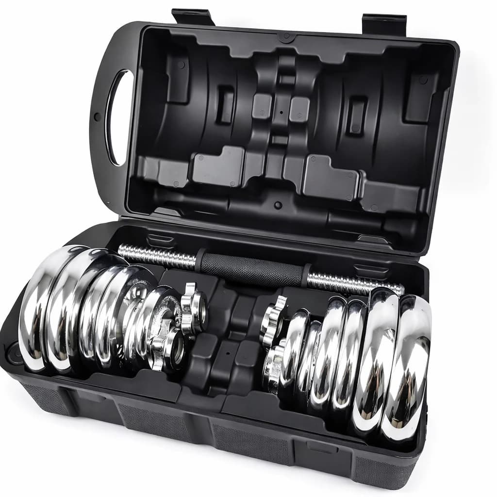 Nickel iron weight set with carrying bag, adjustable dumbbell set  15 KG