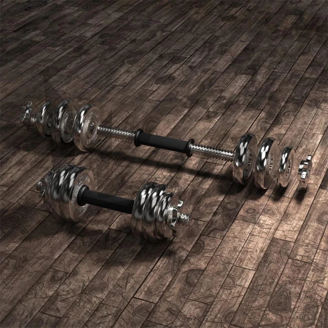 Nickel Iron Weight Set with Carrying Bag, Adjustable Dumbbell Set  20 KG
