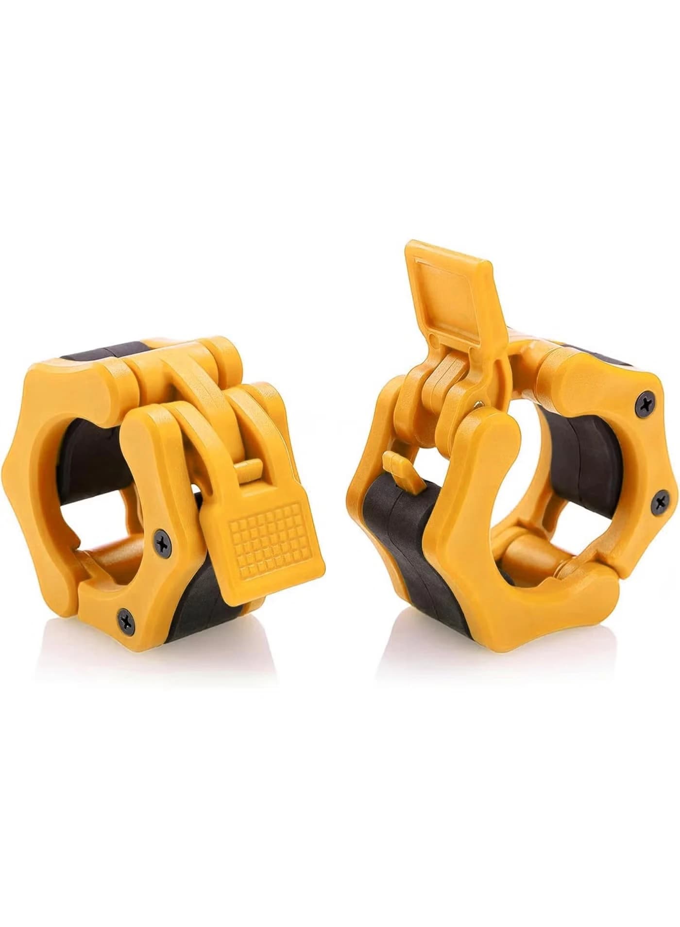 Olympic weight clamps, quick-release collars, a pair of weight clamps for 2-inch