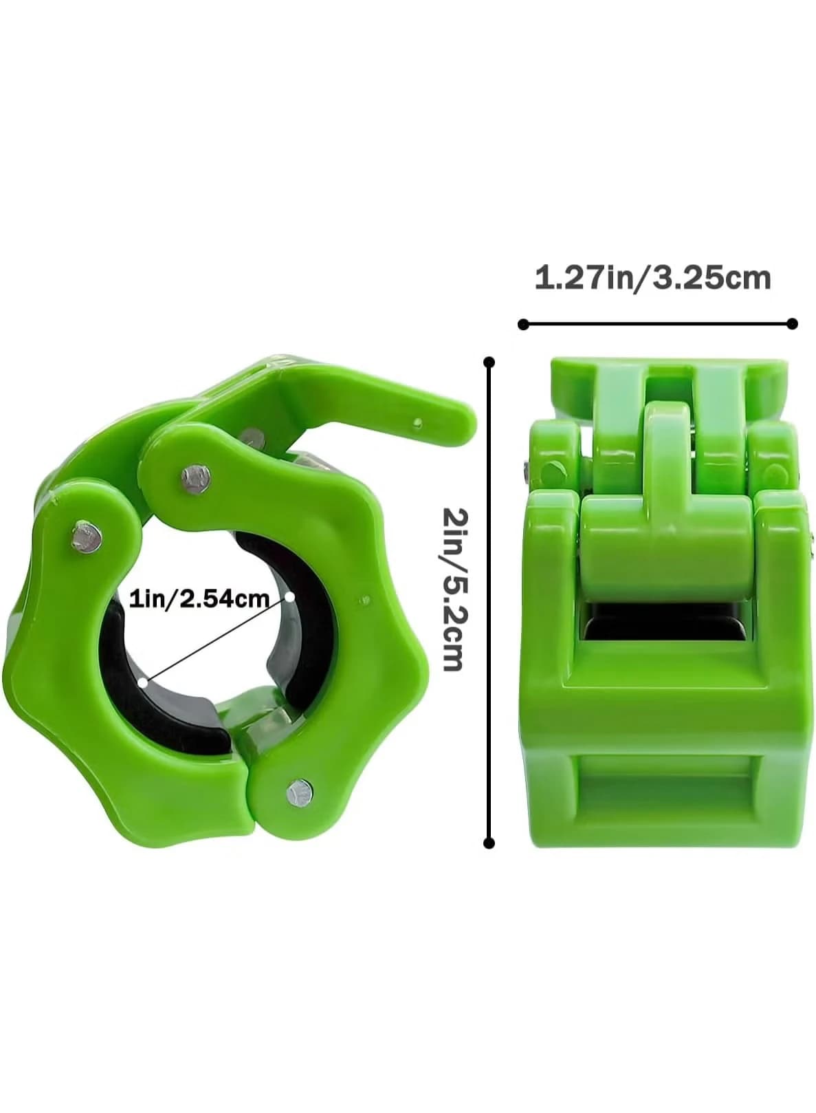 One pair of classic 1-inch diameter barbell clamps, quick-release clamps
