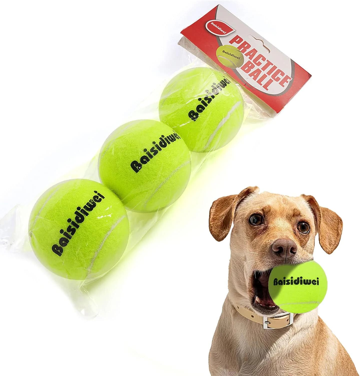 Pack of 3 general disco tennis balls for advanced training, durable and reusable
