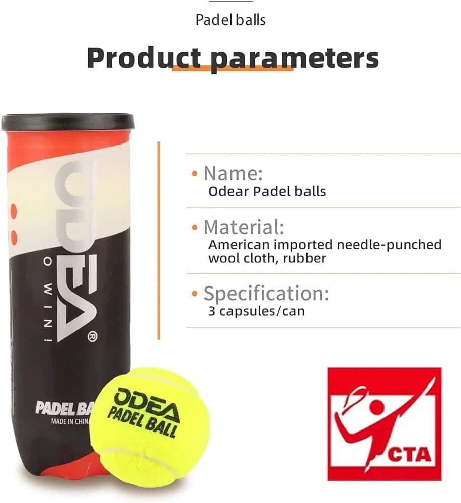 Padel tennis balls, high-elasticity yellow balls, rubber tennis training balls, 