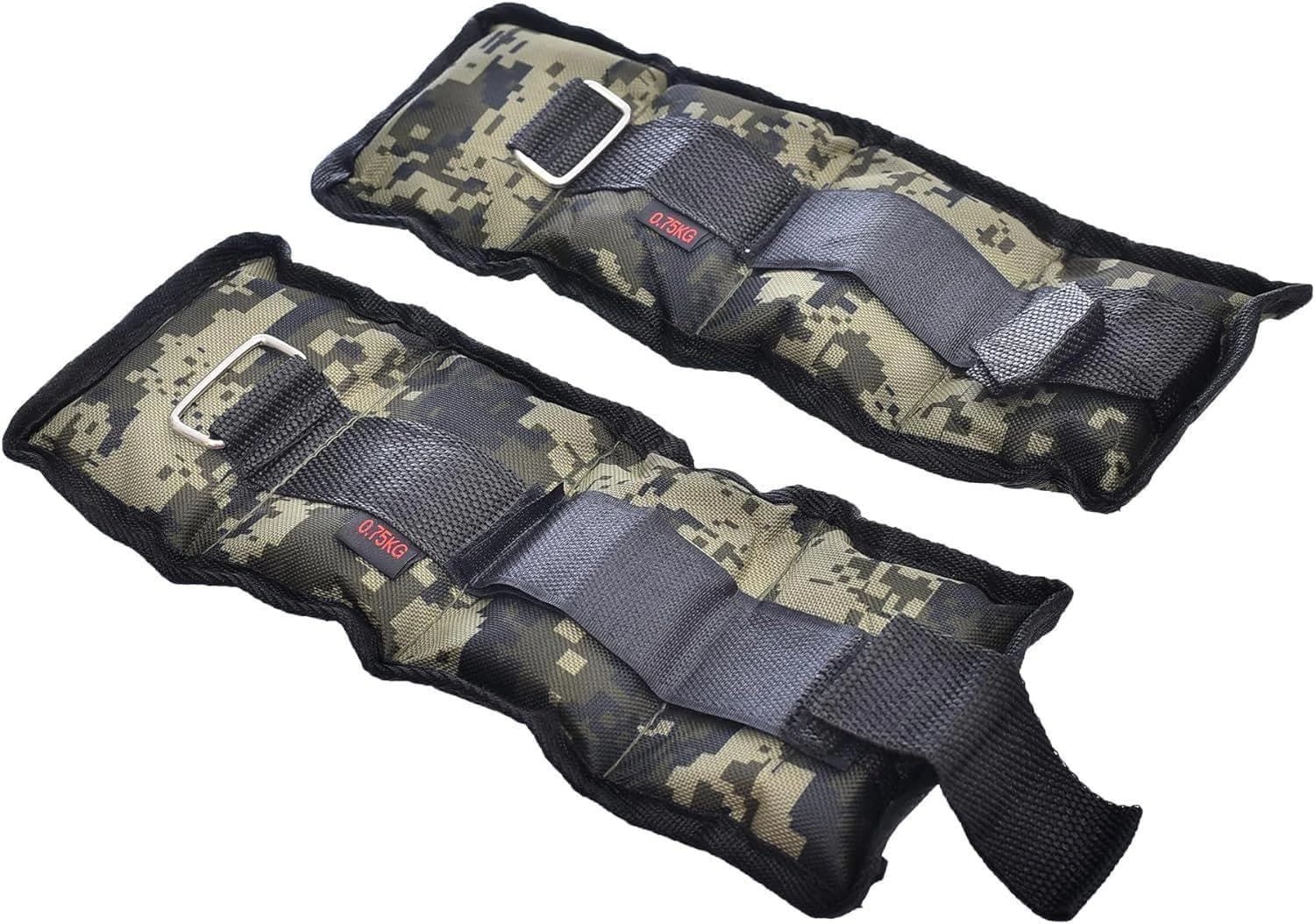 Pair of Hand and Foot Weights Sandbags for Legs and Gym - Camo, Unisex (kg, 0.75