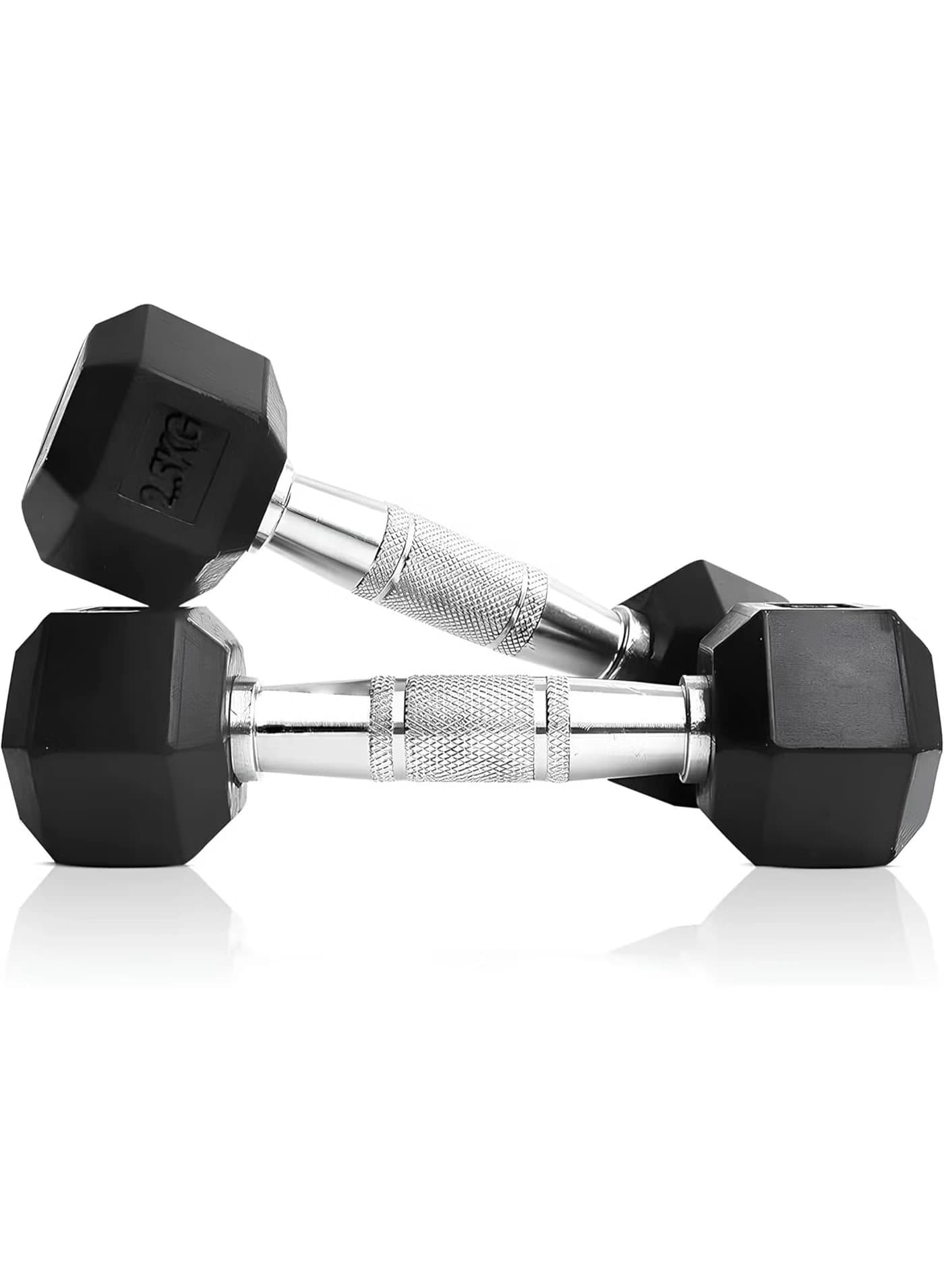 Pair of rubber-coated hexagonal dumbbells for men, hexagonal dumbbells for full 