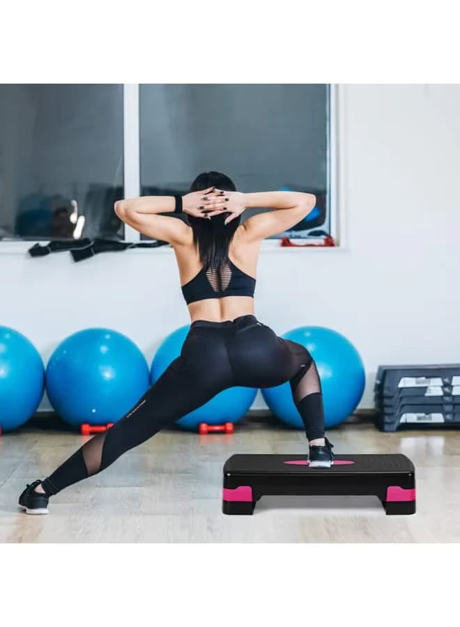 Polypropylene aerobic exercise board, height adjustable, non-slip rubber mat