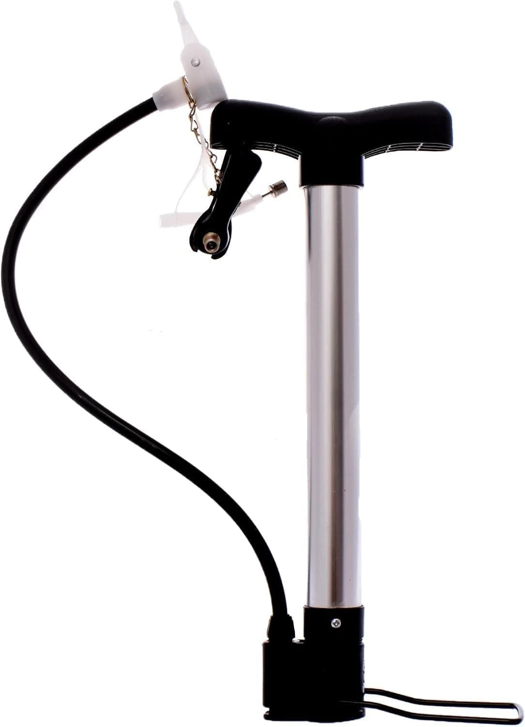Portable bicycle tire inflator - manual floor pump for basketball, football Larg