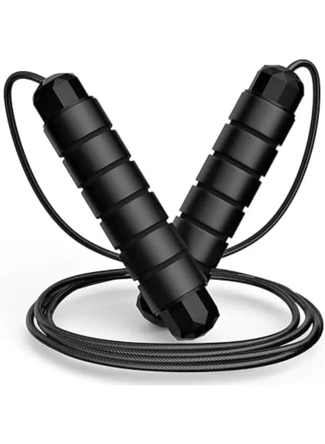 Premium cable speed jump rope - adjustable, 360° ball bearing design, foam