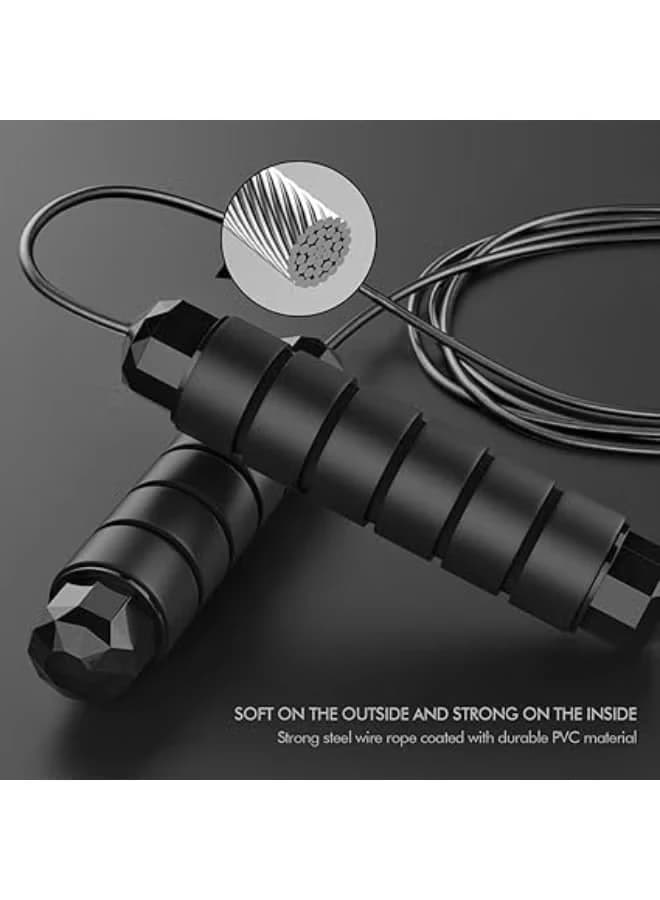 Premium cable speed jump rope - adjustable, 360° ball bearing design, foam