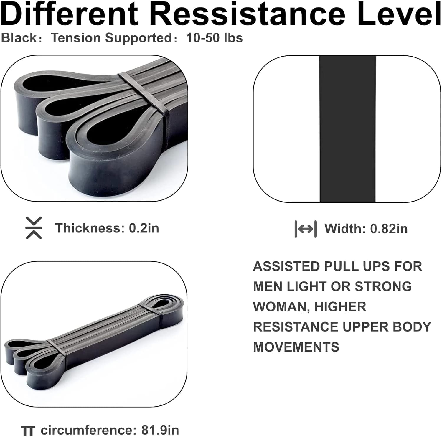 Premium latex resistance band for warm-up, stretching, and strength training 