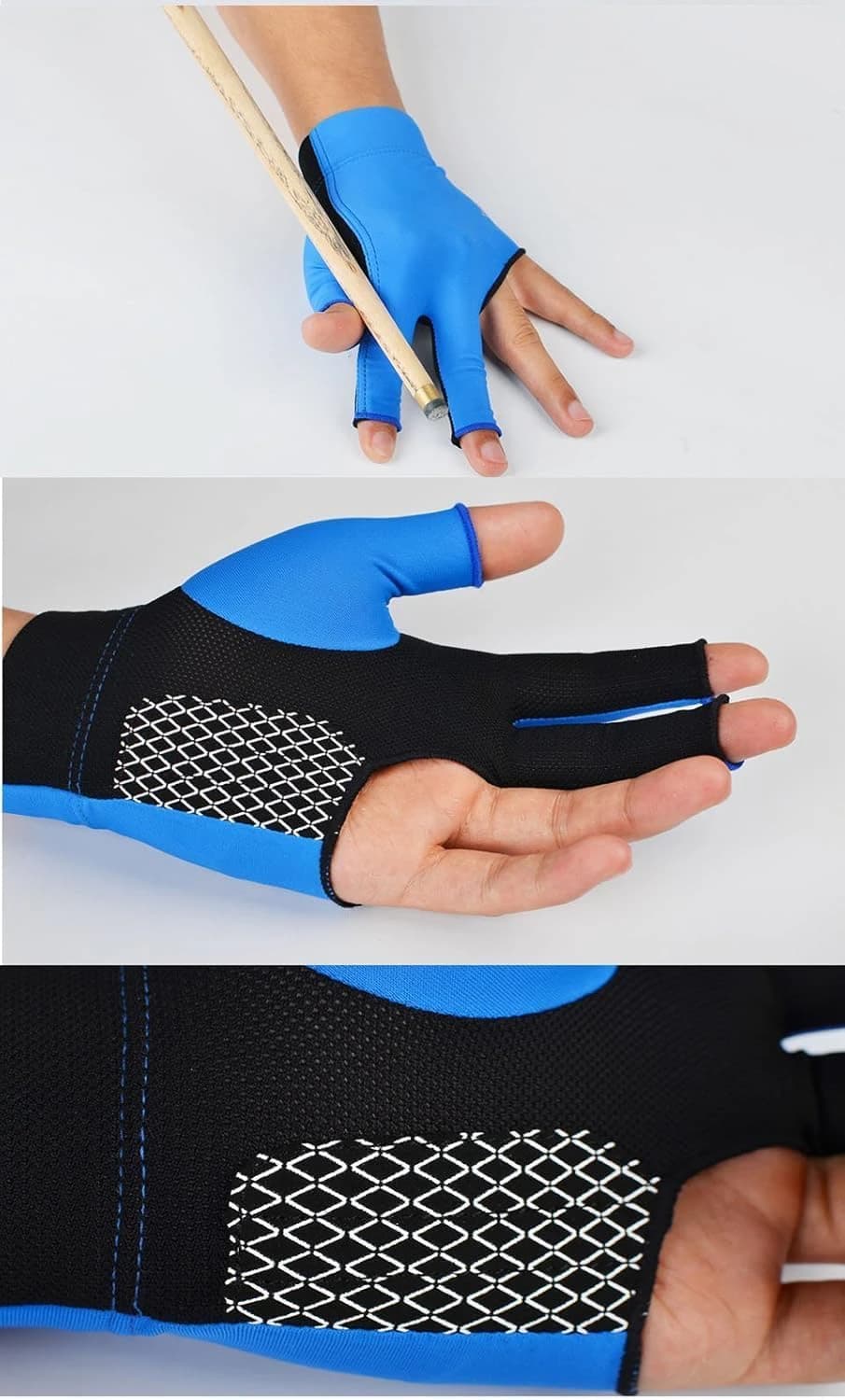 Professional 3 Finger Pool Glove (Bare Ended) - Elastic Lycra Fabric 
