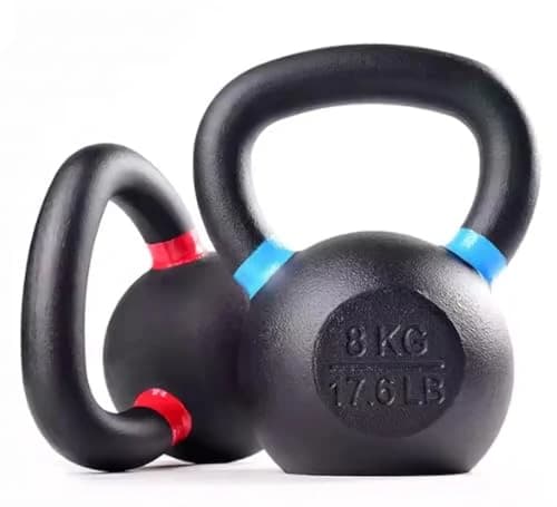 Professional Cast Iron Kettlebell (8 kg) for Exercise - Wide, Comfortable Grip 