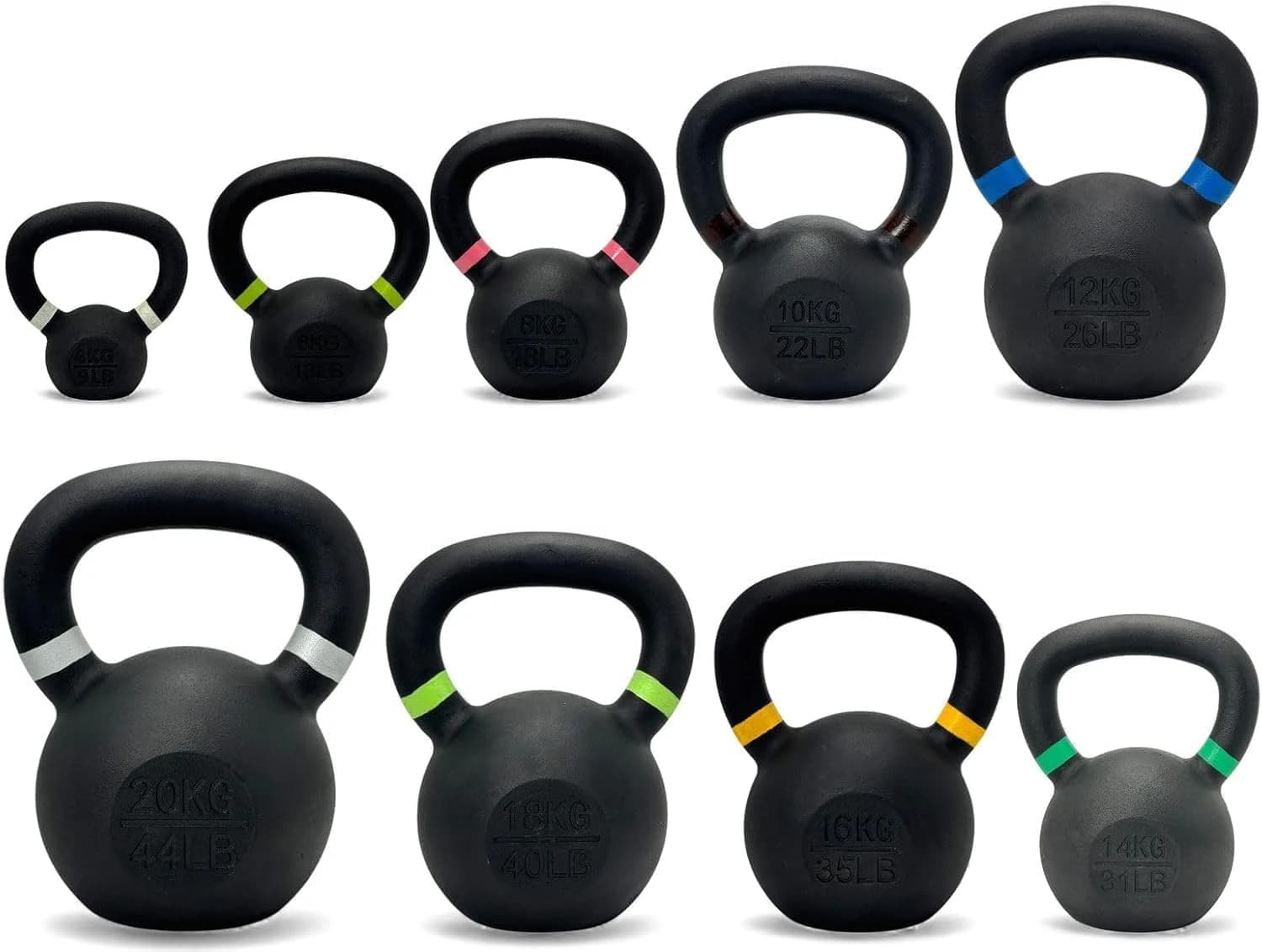 Professional Cast Iron Kettlebell (8 kg) for Exercise - Wide, Comfortable Grip 
