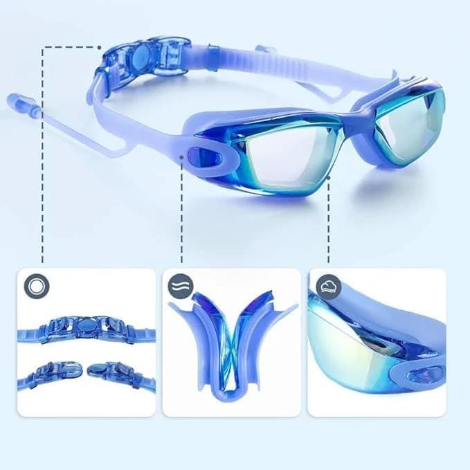 Professional Fitness Swim Goggles with Swimming Goggles Anti-Fog Anti-Leak UV 