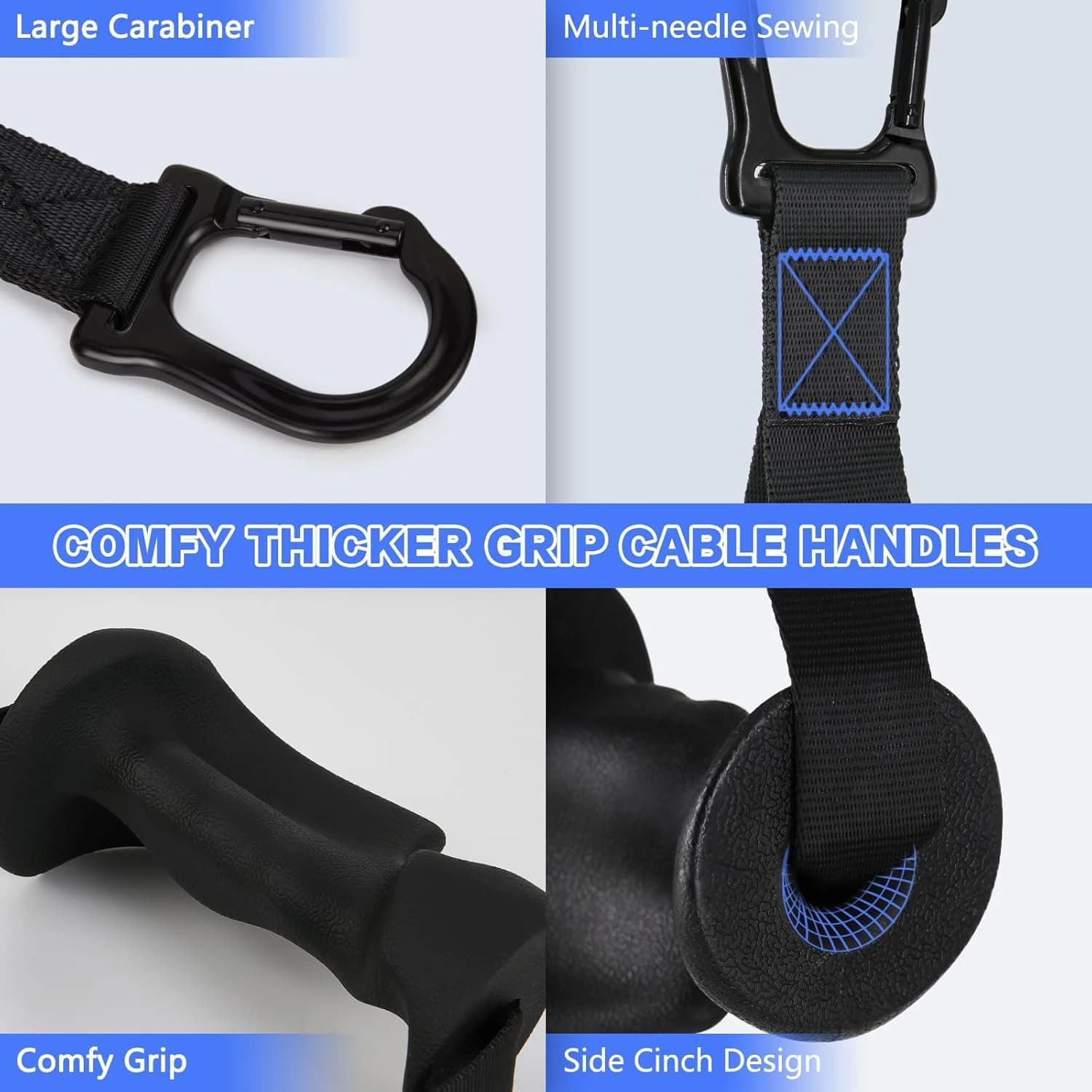 Professional Gym Cable Grips (2-Pack) – Comfortable, Non-Slip Grip – Compatible 